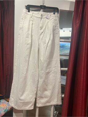High-Rise White Wide-Leg Jeans for Women